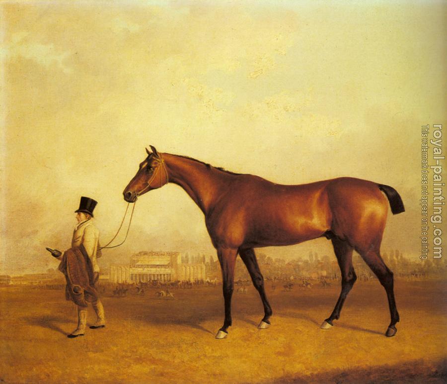 John Ferneley : Emlius, Winter of the Derby, held by a Groom at Doncaster